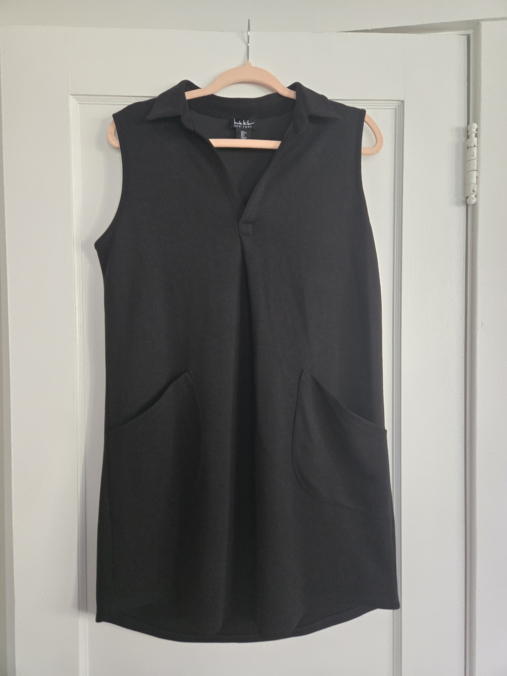 Nicole Miller Black Sleeveless Polo Dress